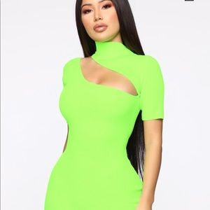 Lime green fashion nova dress